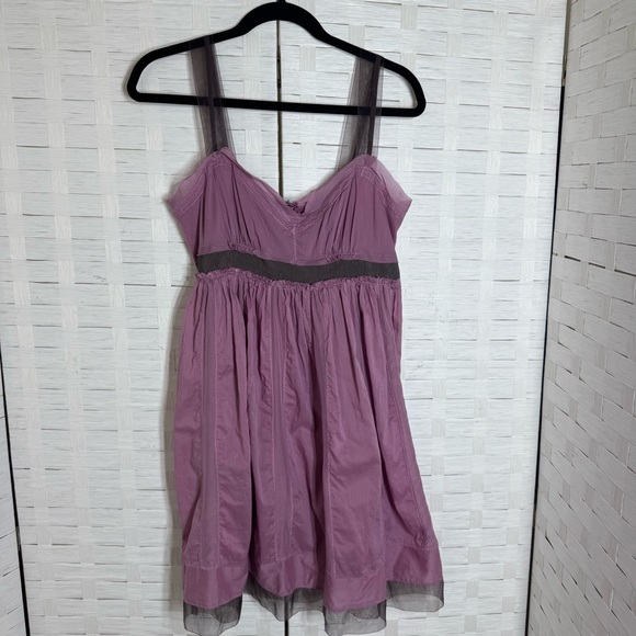 LOFT Dresses & Skirts - Ann Taylor Loft Lavender Ballerina Type Dress w/Ribbon Waist Sheer Straps Size 8
